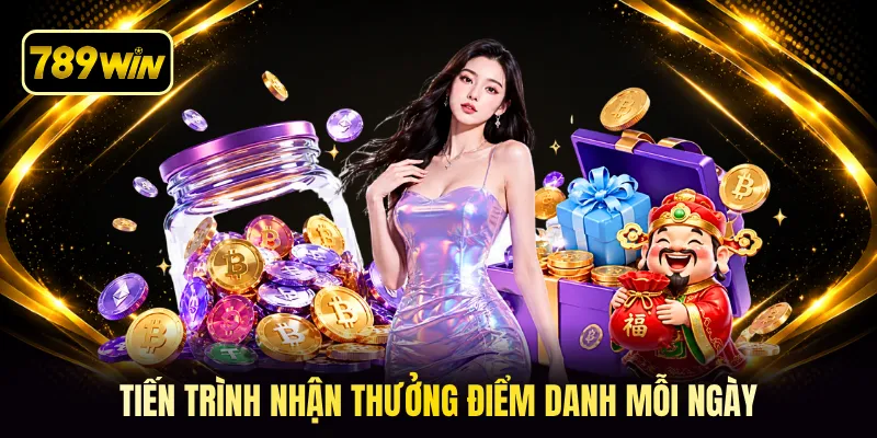 Tiến trình nhận thưởng điểm danh mỗi ngày